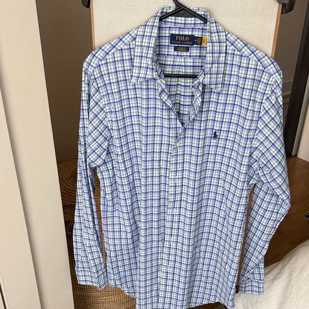 Polo Blue and Green Checkered Shirt